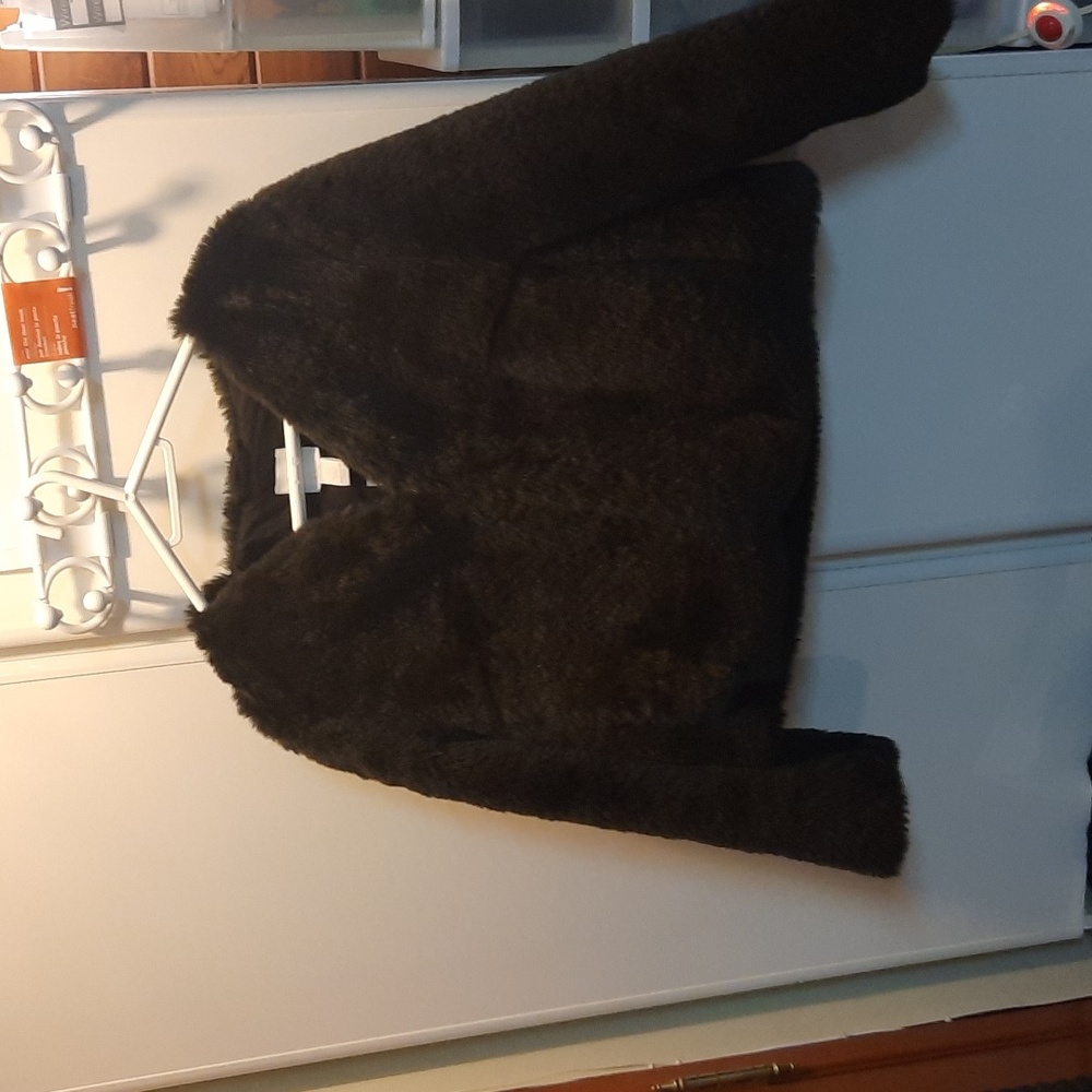 H&M faux fur black jacket.